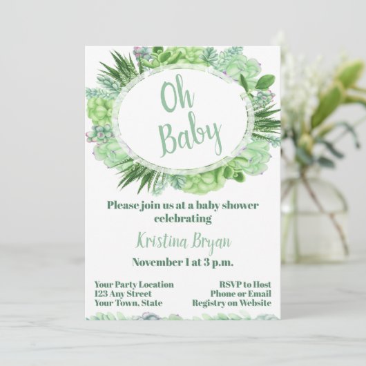 Aanduiding van het Baby shower Kaart (Staand voorkant)