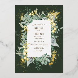 Aanduiding van Succulent Garden Folie Uitnodiging