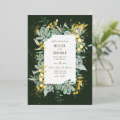 Aanduiding van Succulent Garden Folie Uitnodiging (Staand Voorkant)