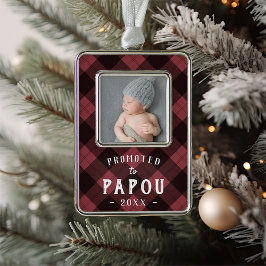 Aangeboden naar Papou | Baby Foto opa Verzilverd Omlijst Ornament