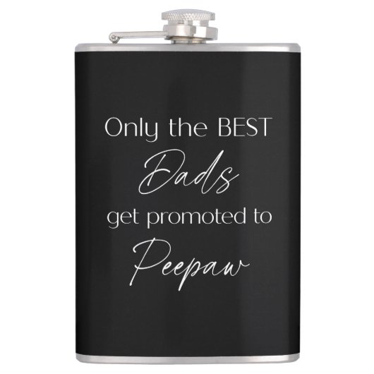 Aangeboden naar Peepaw | Grootpa Gift Black & Whit Heupfles (Voorkant)