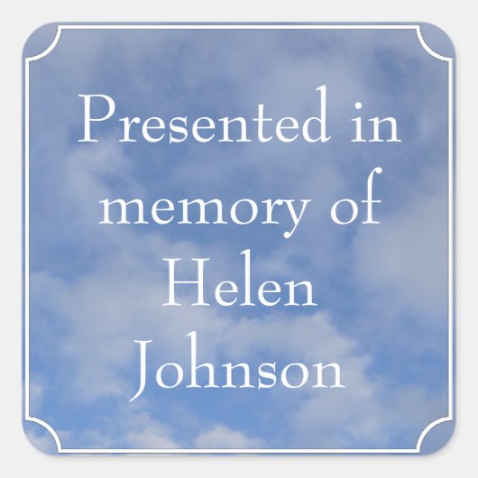 Aangeboden ter nagedachtenis van Sjabloon Square S Vierkante Sticker (Voorkant)