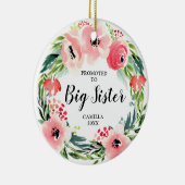 Aangeboden tot grote zusje gepersonaliseerde Flora Keramisch Ornament (Rechts)