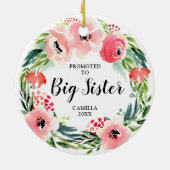 Aangeboden tot grote zusje gepersonaliseerde Flora Keramisch Ornament (Achterkant)