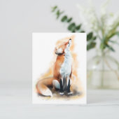 Aangeboord vos. briefkaart (Staand voorkant)