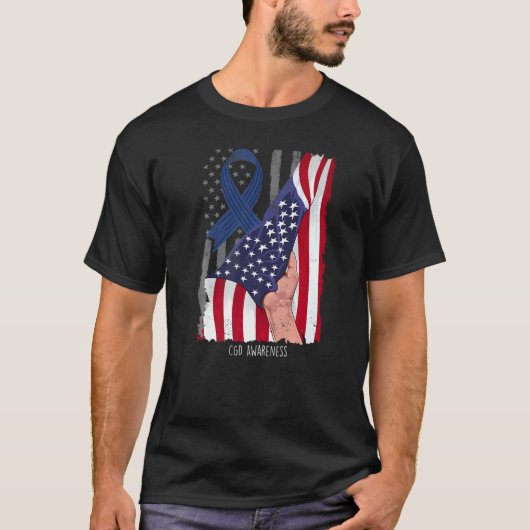 Aangeboren en genetische ziekten Amerikaanse vlag T-shirt (Voorkant)