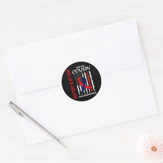 Aangeboren Hartafwijking Chd Bewustzijn Neef Ameri Ronde Sticker (Envelop)