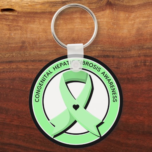 Aangeboren leverfibrose Bewustheid Hartaandoeninge Sleutelhanger (Voorkant)