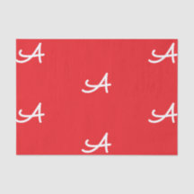 AANGEBOUDE INITIËLE ZIJDEPAPER IN ROOD EN WIT