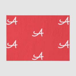 AANGEBOUDE INITIËLE ZIJDEPAPER IN ROOD EN WIT TISSUEPAPIER