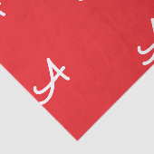 AANGEBOUDE INITIËLE ZIJDEPAPER IN ROOD EN WIT TISSUEPAPIER (Detail)