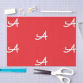 AANGEBOUDE INITIËLE ZIJDEPAPER IN ROOD EN WIT TISSUEPAPIER (Craft)
