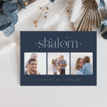 Aangebroken verbinding | Hanukkah Photo Collage Feestdagenkaart<br><div class="desc">Verstuur Hanukkah begroetingen naar vrienden en familie in chique stijl met onze elegante fotokaarten. De kaart is ontworpen om drie van uw favoriete vierkantsfoto's aan te passen die naast elkaar in een collage indeling zijn geplaatst en biedt uw aangepaste groet (weergegeven met "joyous Hanukkah") en de familienaam (namen) die aan...</div>