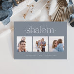 Aangebroken verbinding | Hanukkah Photo Collage Feestdagenkaart<br><div class="desc">Verstuur Hanukkah begroetingen naar vrienden en familie in chique stijl met onze elegante fotokaarten. De kaart is ontworpen om drie van uw favoriete vierkantsfoto's aan te passen die naast elkaar in een collage indeling zijn geplaatst en biedt uw aangepaste groet (weergegeven met "joyous Hanukkah") en de familienaam (namen) die aan...</div>