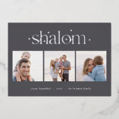 Aangebroken verbinding | Hanukkah Photo Collage Fo Folie Feestdagenkaart (Voorkant)