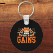 Aangedreven 1 door Gain Bodybuilding Gym Sleutelhanger (Voorkant)