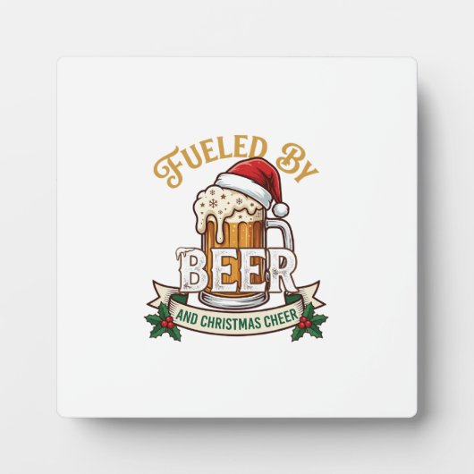 Aangedreven Bier Kerst Vrolijkheid Mok Sinterklaas Fotoplaat (Voorkant)