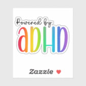 Aangedreven door ADHD | Regenboogtypografie Sticker (Vel)