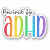 Aangedreven door ADHD | Regenboogtypografie Sticker (Voorkant)