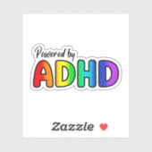 Aangedreven door ADHD | Regenboogtypografie Sticker (Vel)