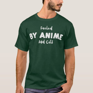 Aangedreven door anime en katten katten t-shirt
