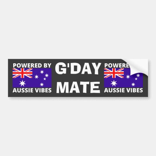 Aangedreven door Aussie Vibes Bumpersticker (Voorkant)