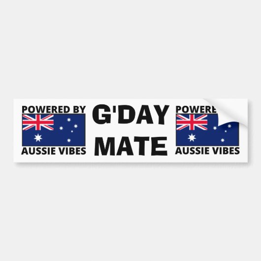 Aangedreven door Aussie Vibes Bumpersticker (Voorkant)