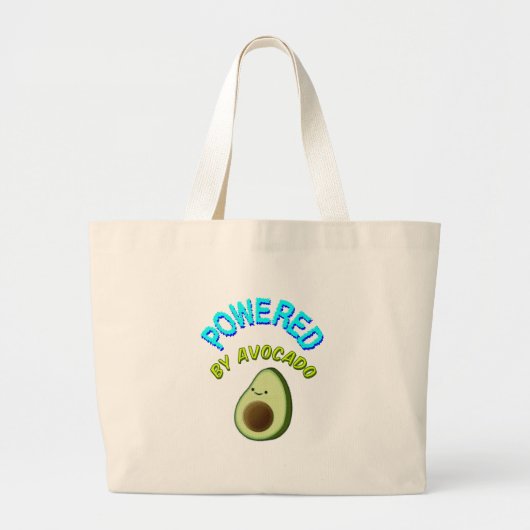 Aangedreven door Avocado Grote Tote Bag (Voorkant)