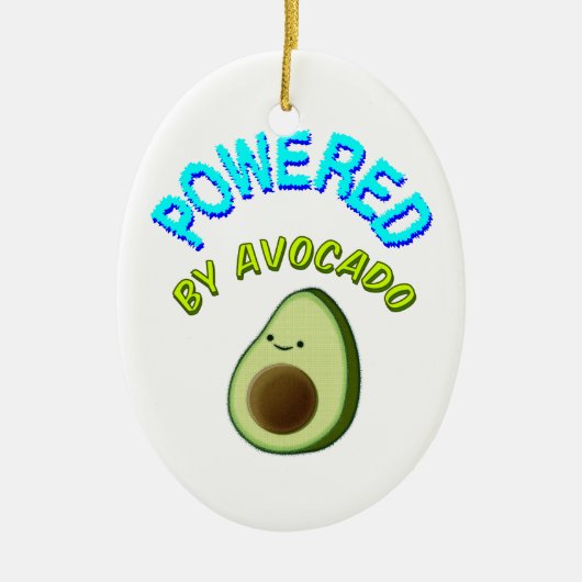 Aangedreven door Avocado Keramisch Ornament (Voorkant)
