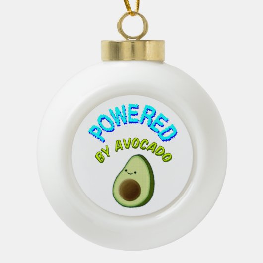 Aangedreven door Avocado Keramische Bal Ornament (Voorkant)