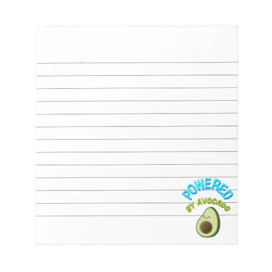 Aangedreven door Avocado Lined Notitieblok (Voorkant)