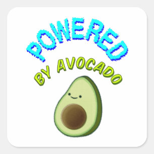 Aangedreven door Avocado Vierkante Sticker
