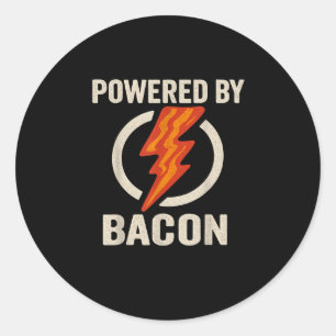 Aangedreven door Bacon Funny Meat Lover BBQ Grill Ronde Sticker