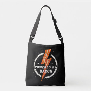 Aangedreven door Bacon Funny Retro Foodie Esthetie Crossbody Tas
