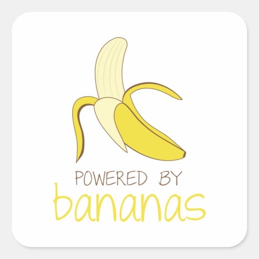 Aangedreven door bananen vierkante sticker (Voorkant)