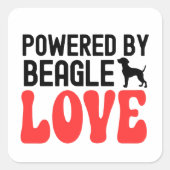 Aangedreven door Beagle Liefde Vierkante Sticker (Voorkant)
