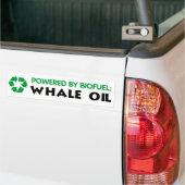Aangedreven door biobrandstof: walvisolie bumpersticker (Op Truck)