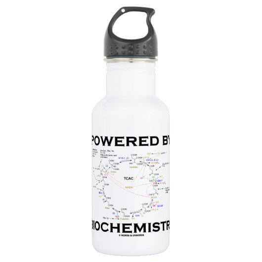Aangedreven door biochemie (krebs-cyclus) waterfles  (Voorkant)