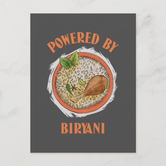 Aangedreven door biryani T-Shirt Briefkaart (Voorkant)