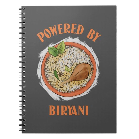 Aangedreven door biryani T-Shirt Notitieboek (Voorkant)