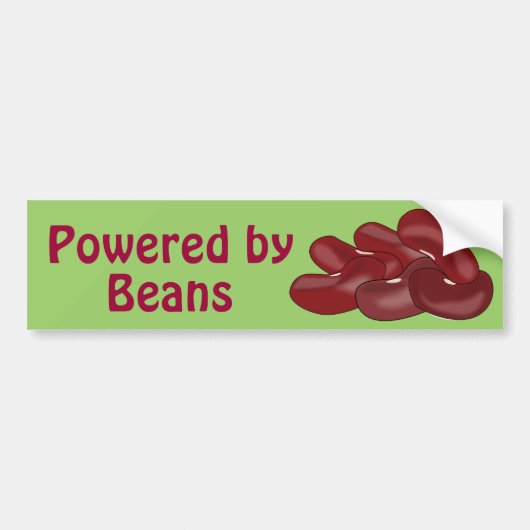 Aangedreven door bonen Kidney Bean Veggie Vegan Me Bumpersticker (Voorkant)