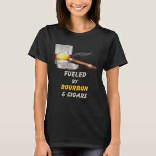 Aangedreven door bourbon en sigaren Heren T-shirt