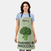 Aangedreven door Broccoli Bold Groene Gepersonalis Schort (Gedragen)