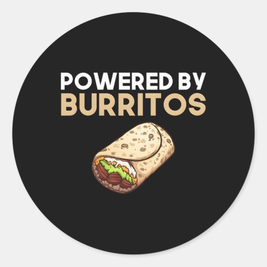 Aangedreven door Burritos Burrito Mexicaanse Food Ronde Sticker (Voorkant)
