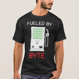 Aangedreven door Byte Computer Nerd Geek T-shirt