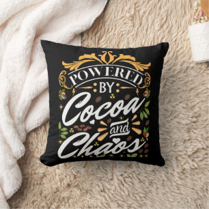 Aangedreven door cacao en chaos leuke kerst cadeau kussen