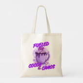 aangedreven door cacao en chaos tote bag (Achterkant)