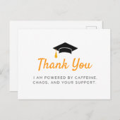 Aangedreven door cafeïne Afstuderen bedankkaart Briefkaart (Voorkant / Achterkant)