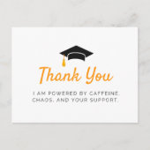 Aangedreven door cafeïne Afstuderen bedankkaart Briefkaart (Voorkant)