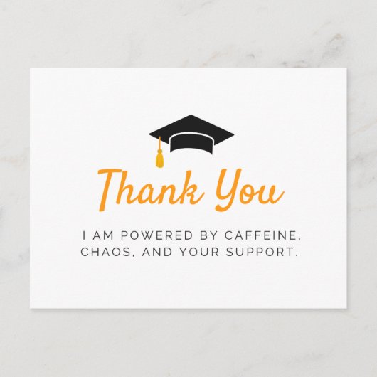 Aangedreven door cafeïne Afstuderen bedankkaart Briefkaart (Voorkant)